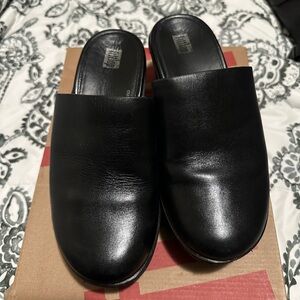 Black Leather Slip-On shoes